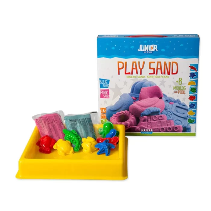 Play sand, kinetički pijesak sa kadicom i kalupima, miks, 500g - Image 1