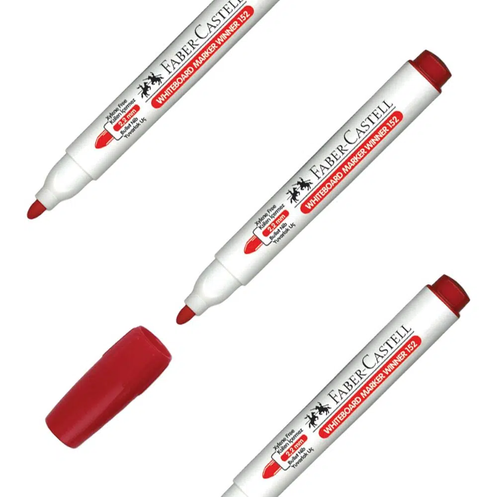 202457_001 Winner 152, marker za bijelu tablu, crvena, Faber Castell - Image 1