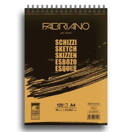 Schizzi, blok, A4, 90gr, 120 lista, Fabriano
