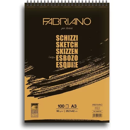 Schizzi, blok, sa spiralom gore, A3, 90gr, 100 lista