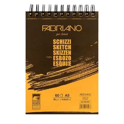Schizzi, blok, sa spiralom gore, A5, 90gr, 60 lista