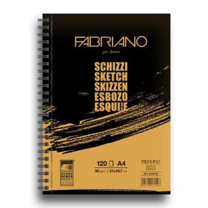 Schizzi, blok, sa spiralom lijevo, A4, 90gr, 120 lista