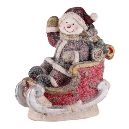 Willy, novogodišnja dekoracija, Snješko Bijelić na sankama, 39cm