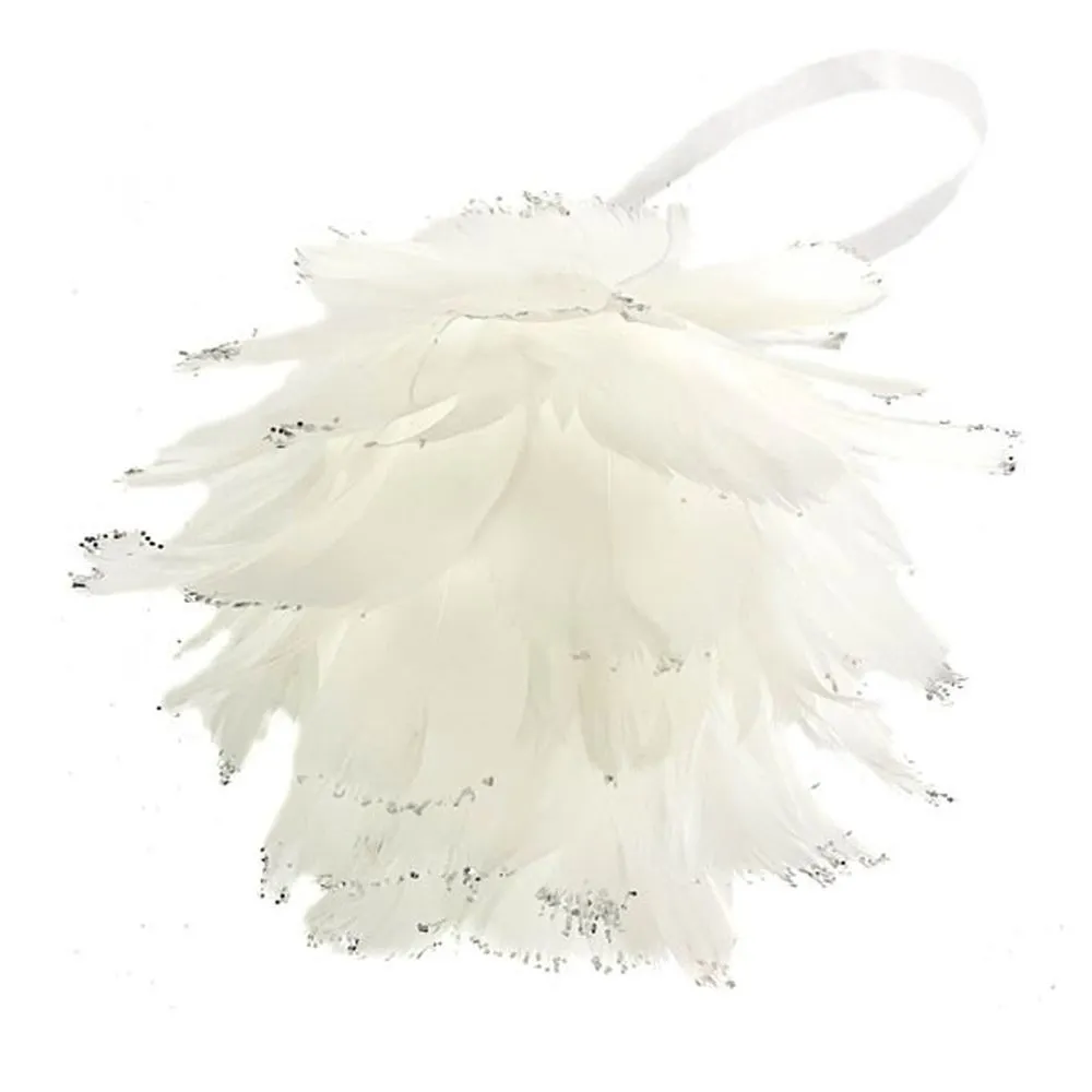 781021_001 Glam, novogodišnja dekoracija, perje, kugla, 12cm - Image 1