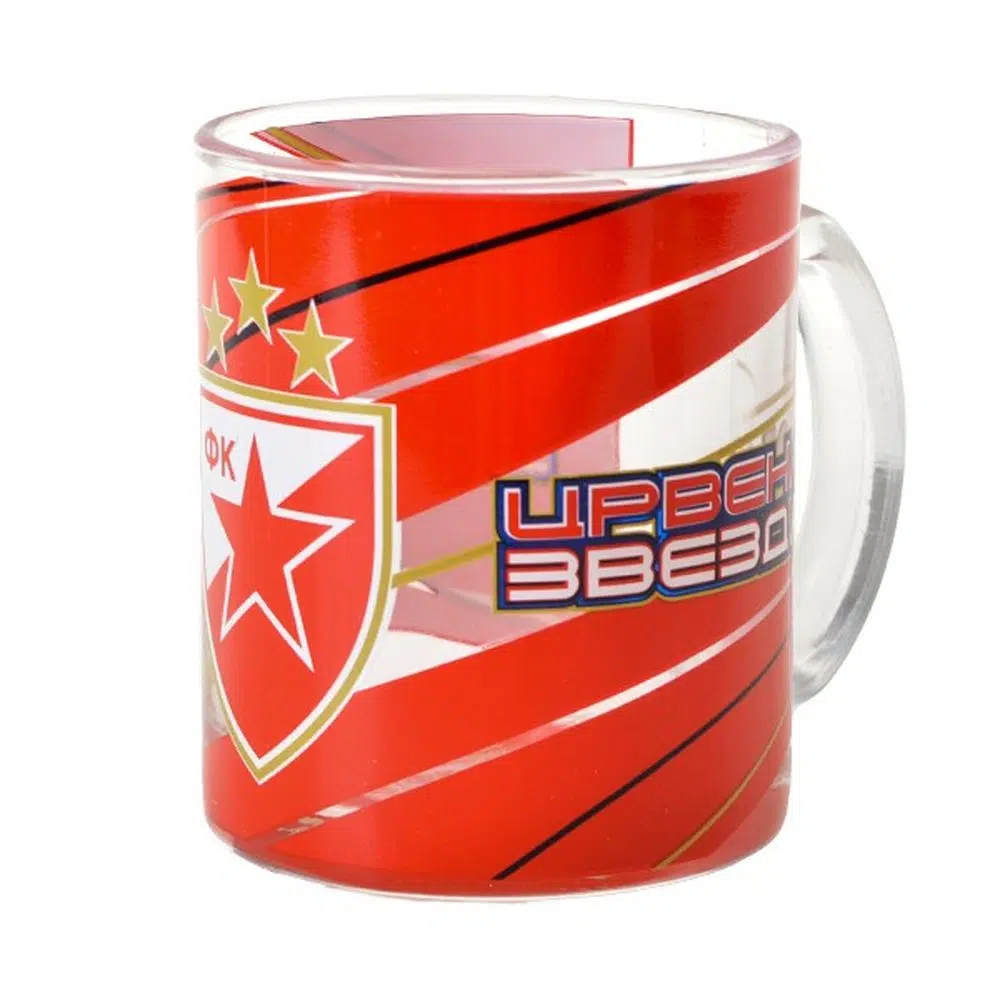 300805_001 Tripplo, šolja, staklena, Crvena zvezda, 350ml - Image 1