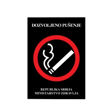 Notice 60, naljepnica, dozvoljeno pušenje, A7