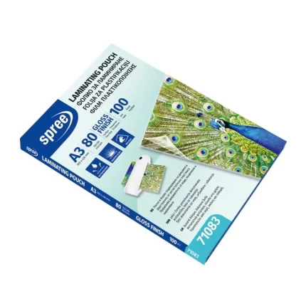 Laminating, folija za plastifikaciju, 80 mikrona, A3, 100K, sjajna