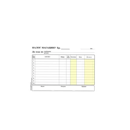 Blok nalog magacinu da izda, ncr, A5