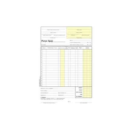 Receipt, blok račun sa pdv-om, ncr, A5