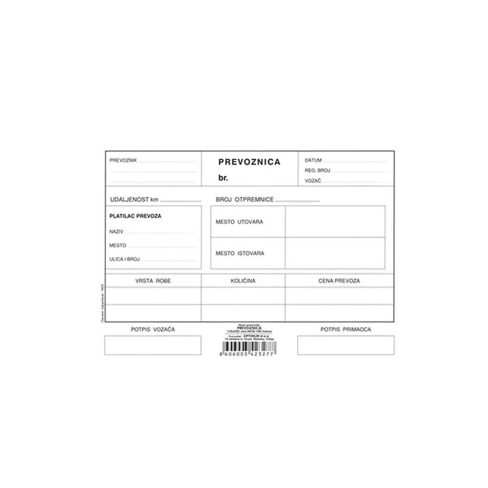 498057_001 Receipt, blok prevoznica, ncr, A5 - Image 1