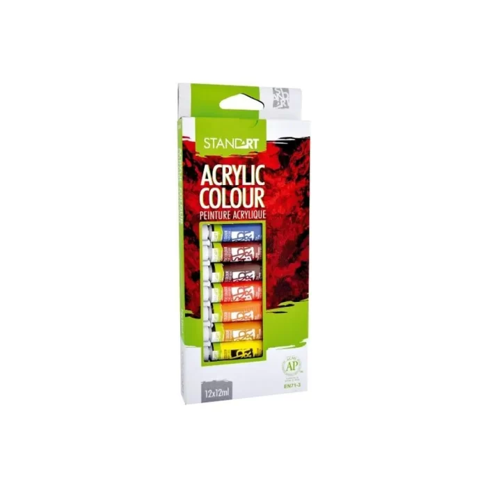 Standart acrylic, akrilna boja, set 12K, 12ml - Image 1
