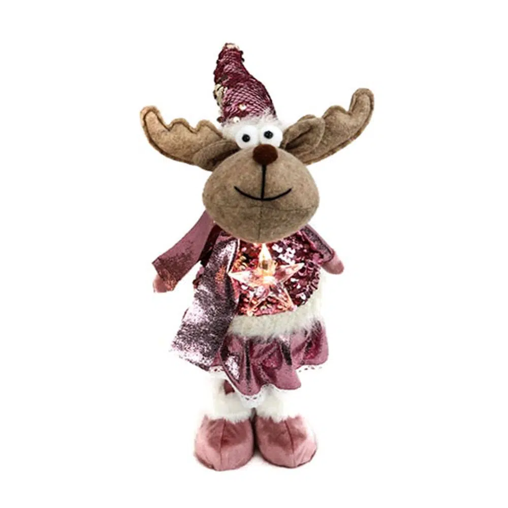 750259_001 Cupid, novogodišnja dekoracija, irvas, roze, 45cm - Image 1