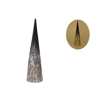Shiny cone, jelka, svjetlucava, crna, 80cm
