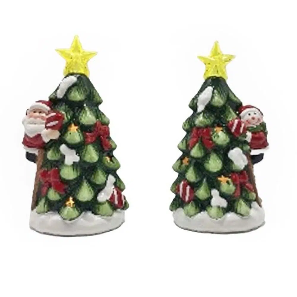760327_001 Rabbler, novogodišnja figura, keramička, jelka, LED, 15cm - Image 1