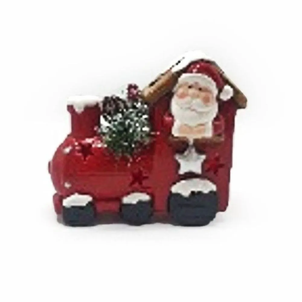 760331_001 Rabbler, novogodišnja figura, keramička, voz, LED, 14cm - Image 1