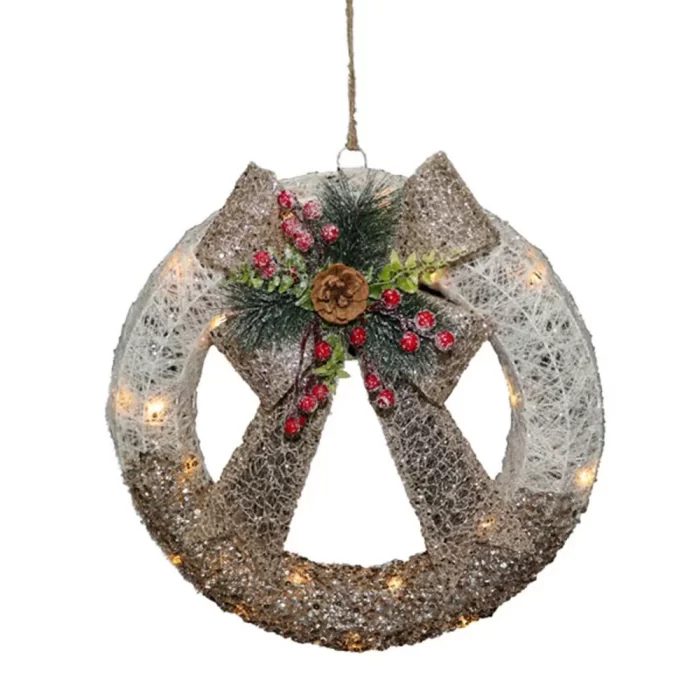 Tinsel S, vijenac, sa LED sijalicama, 46cm - Image 1