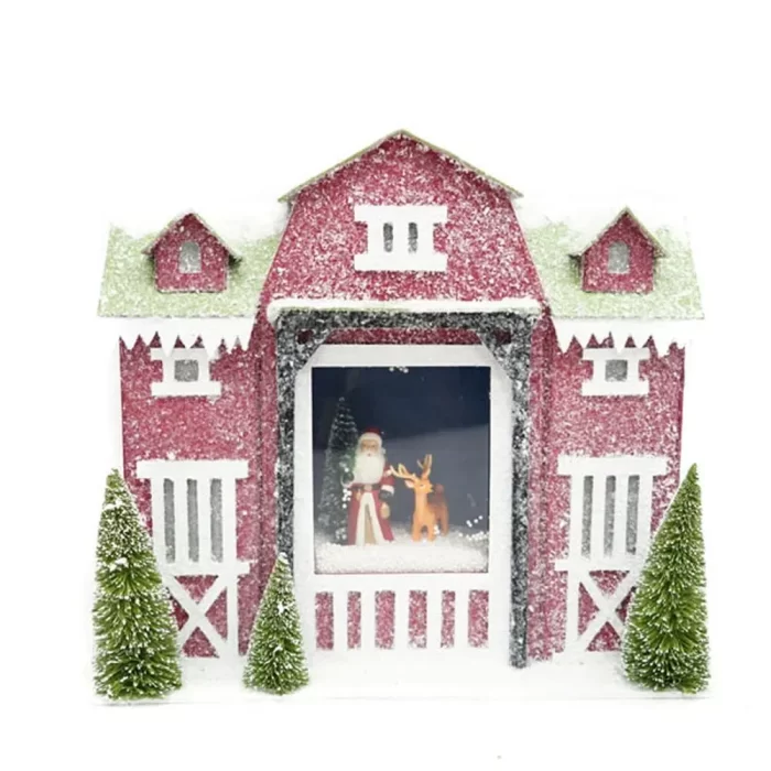 Snowfall, novogodišnja muzička dekoracija, kuća, 32cm - Image 1