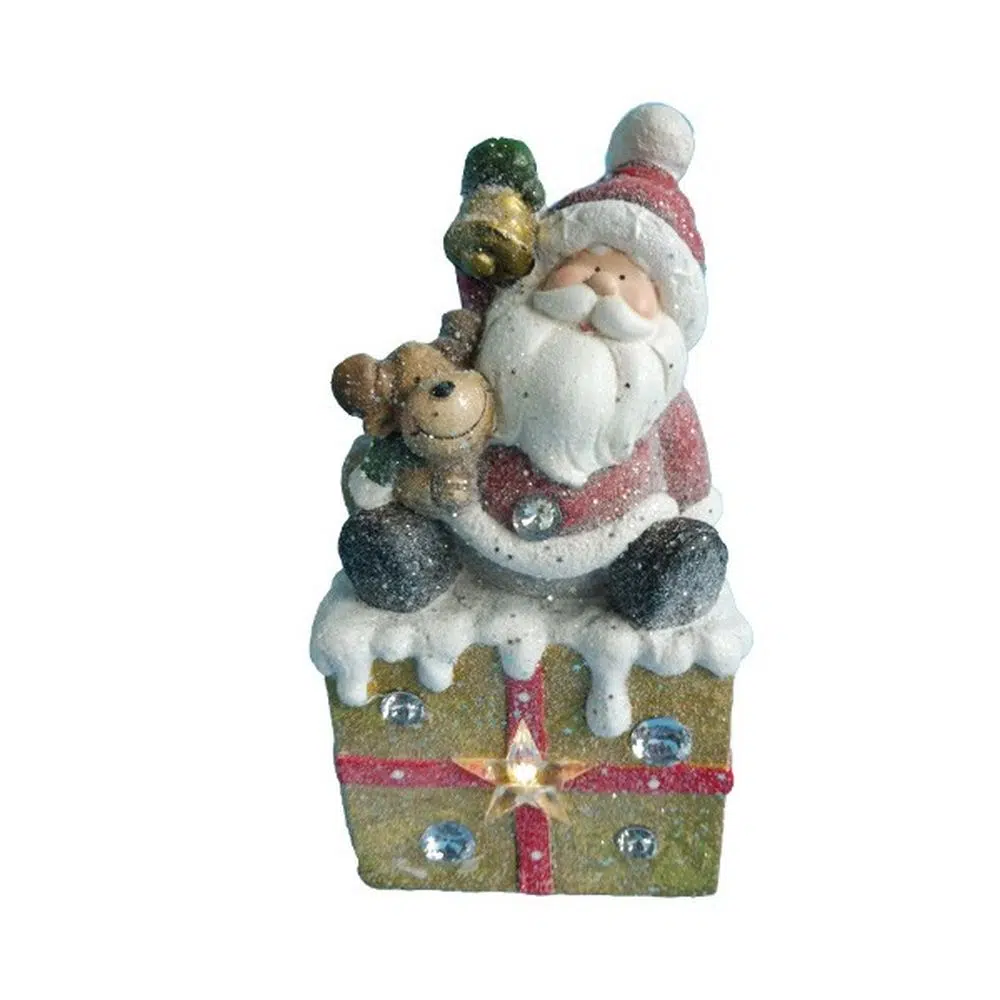 770055_001 Willy, novogodišnja dekoracija, Djeda Mraz na poklonu, 38cm - Image 1