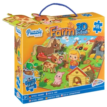 Puzzles 3D, slagalica, 55 dijelova, farma