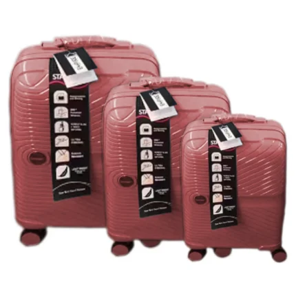 Ibiza, kofer, set 3 komada, PP, roze zlato