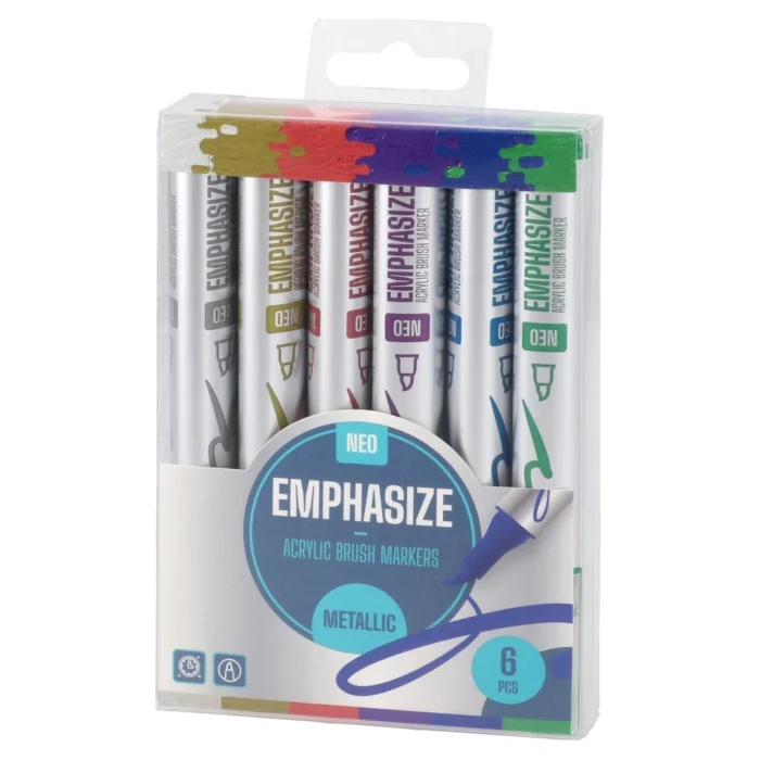 Emphasize, akrilni marker sa četkicom, metalik, 6K - Image 1