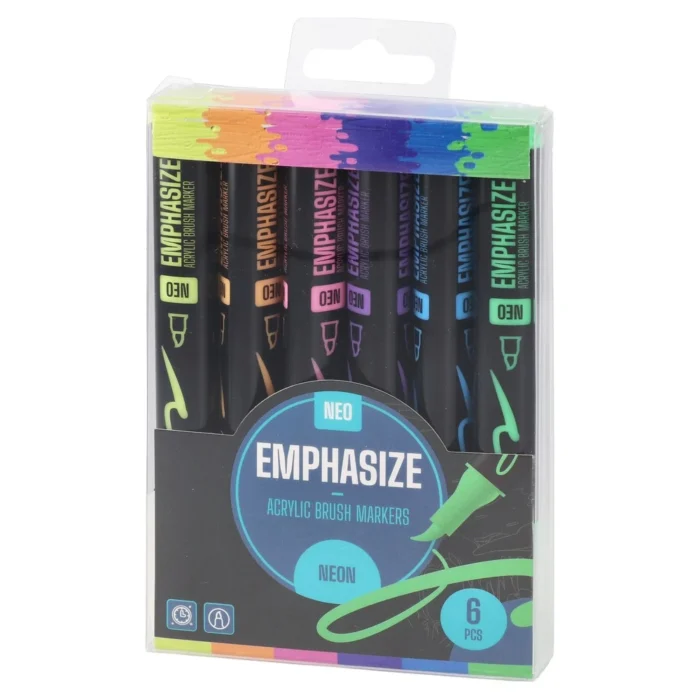 Emphasize, akrilni marker sa četkicom, neon, 6K - Image 1