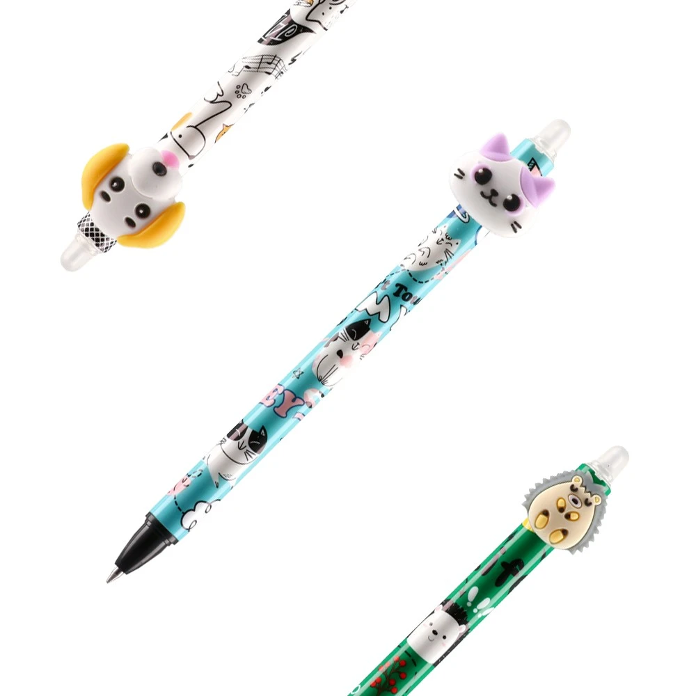 116068_000 Mistic, izbrisiva gel olovka, plava, 0.5mm, Happy animals - Image 1