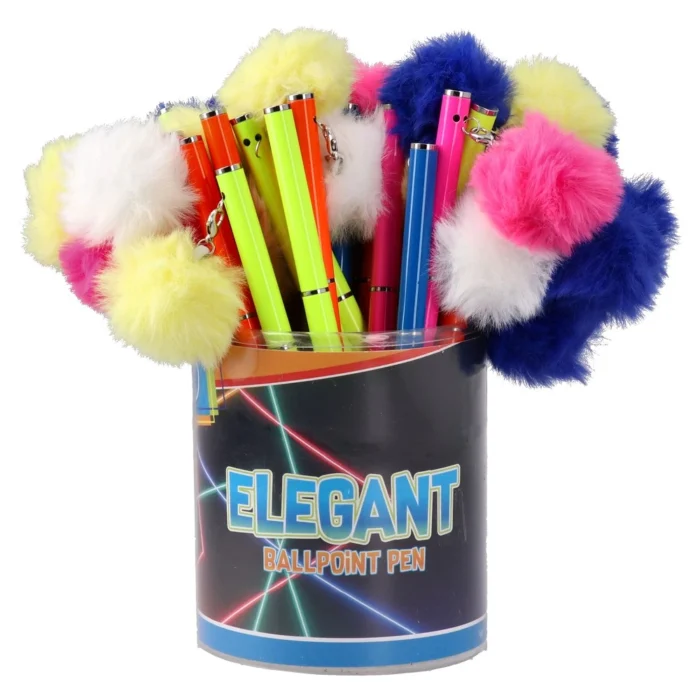 Elegant, hemijska olovka pom-pom, neon, plava - Image 2