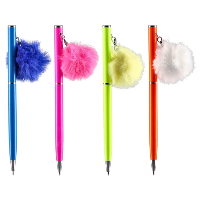 Elegant, hemijska olovka pom-pom, neon, plava - Image 3