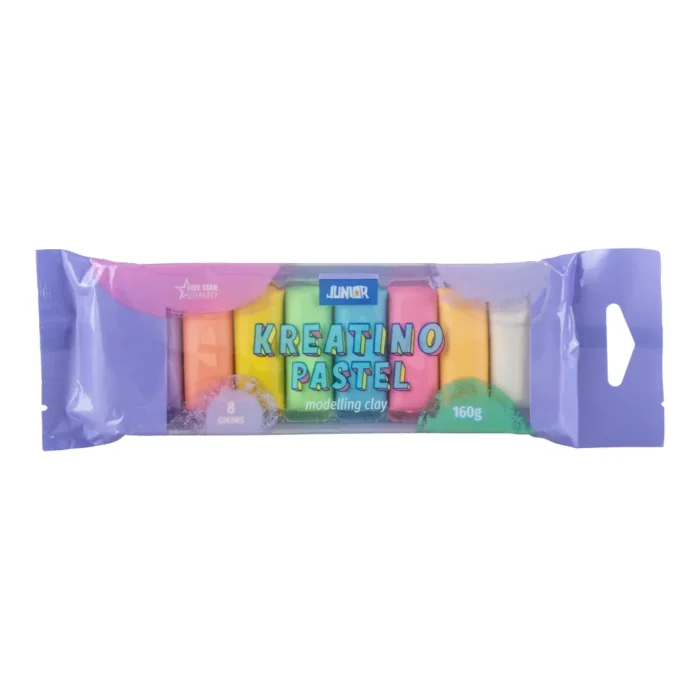 Kreatino, plastelin, pastelna, 8 boja, 160g - Image 1