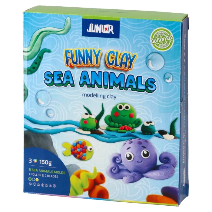 Funny clay, masa za oblikovanje sa kalupima, miks, Sea animals - Image 1