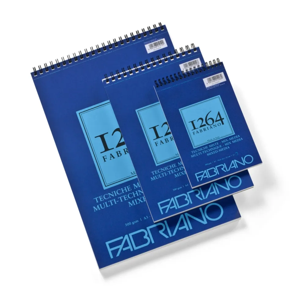 190016_002 1264 MixMedia, akvarel blok sa spiralom, A5, 300g, 15 lista, Fabriano - Image 2