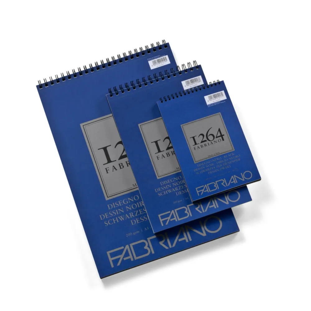 190018_002 1264 BlackDrawing, blok za skiciranjem sa spiralo, A5, 200g, 20 lista, Fabriano - Image 2
