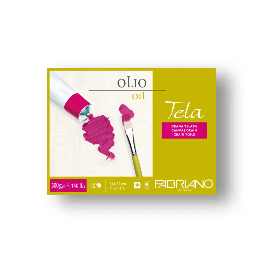 190041_001 Tela, blok za uljane boje, 24x32, 300g, 10 lista, Fabriano - Image 1