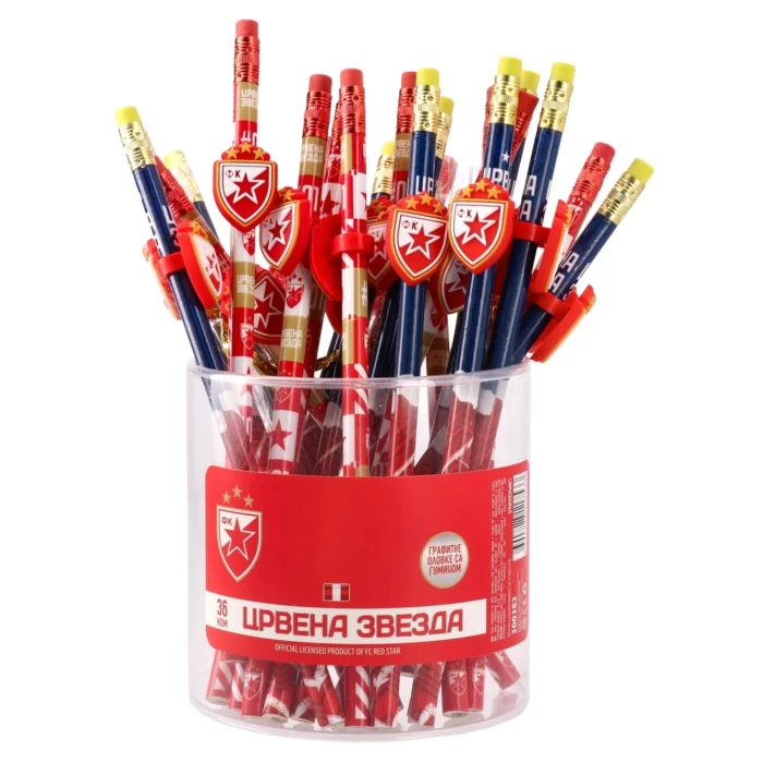 Classy pin, grafitna olovka sa gumicom, Crvena zvezda - Image 1