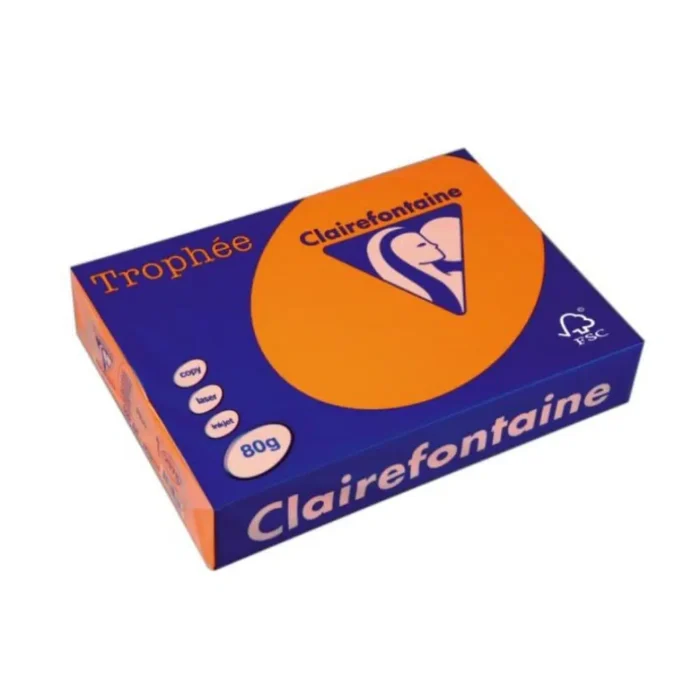 Claire, kopirni papir, A4, 80g, neon narandžasta, 500K - Image 1