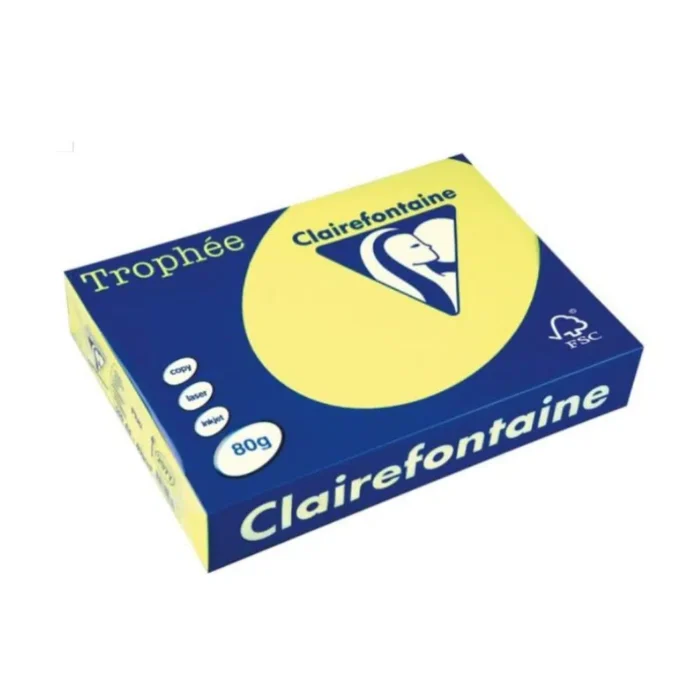 Claire, kopirni papir, A4, 80g, neon žuta, 500K - Image 1