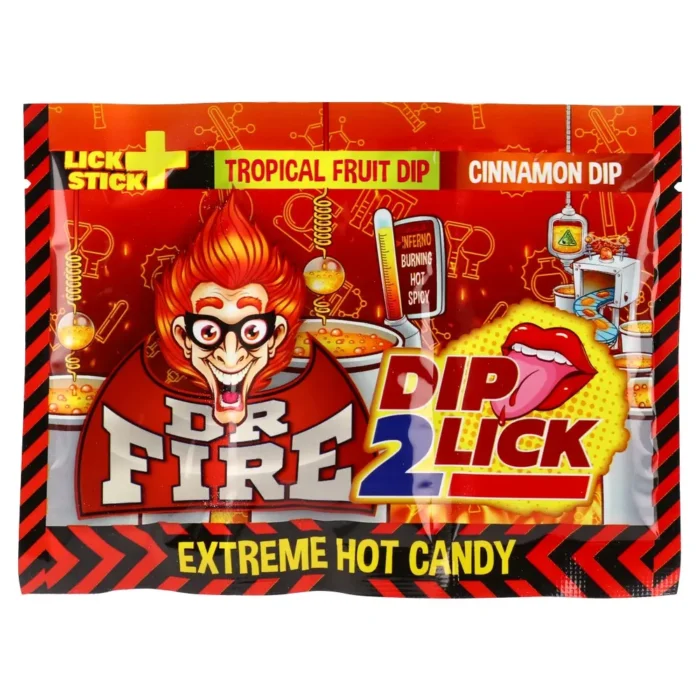 Dr. Fire, tvrde bombone sa tečnim slatkišem, Dip 2 Lick, 18g - Image 1