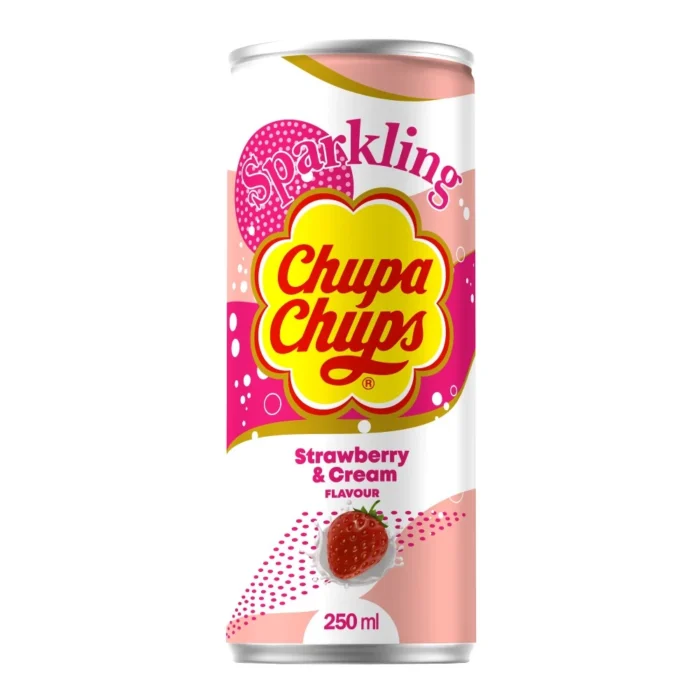 Chupa Chups, gazirano bezalkoholno piće sa ukusom jagode i krema, 250ml - Image 1