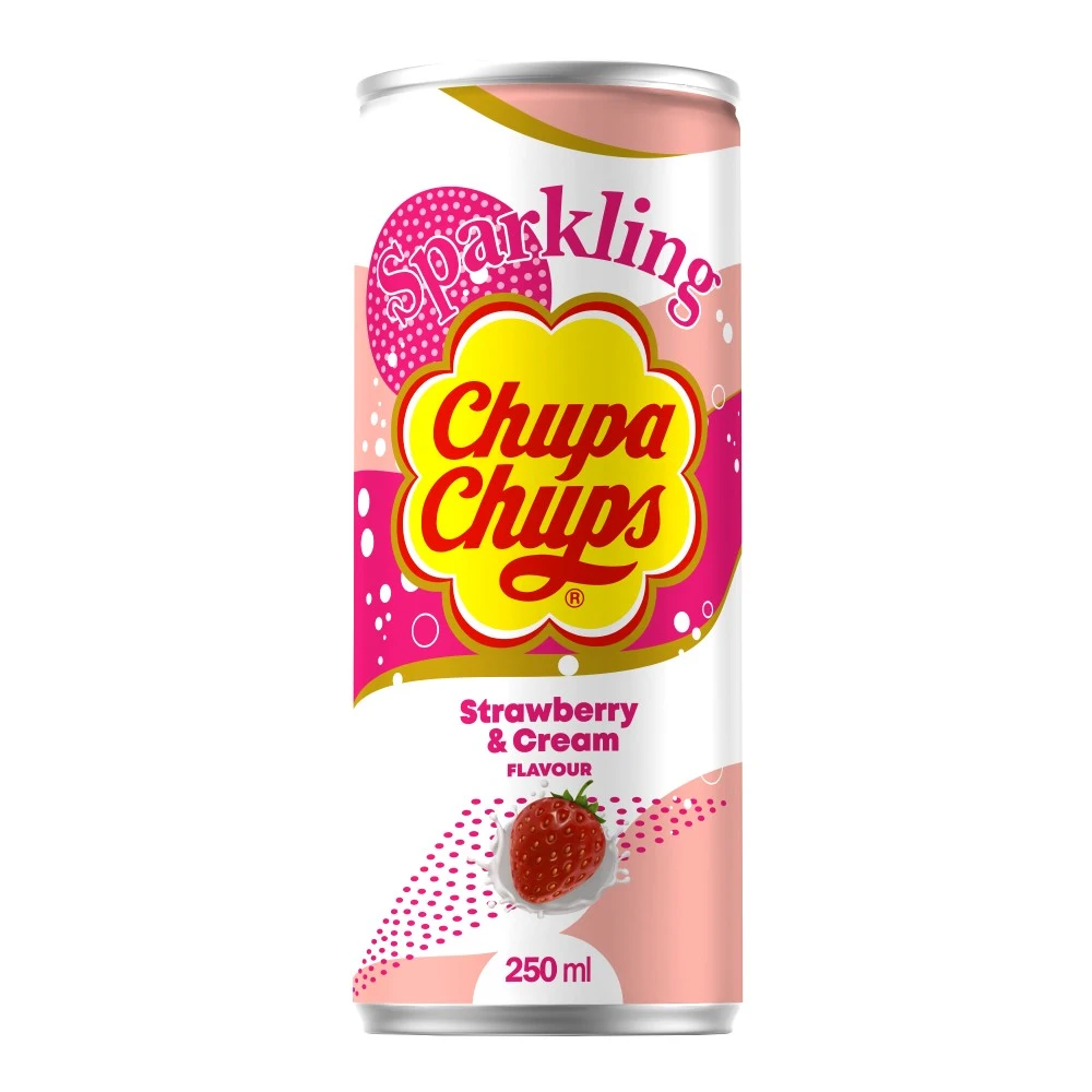 514014_001 Chupa Chups, gazirano bezalkoholno piće sa ukusom jagode i krema, 250ml - Image 1