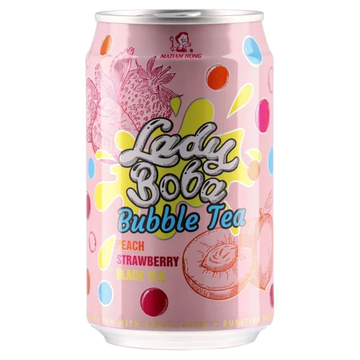 Madam Hong, osvježavajuće bezalkoholno piće sa ukusom jagode, Bubble Tea, 320ml - Image 1