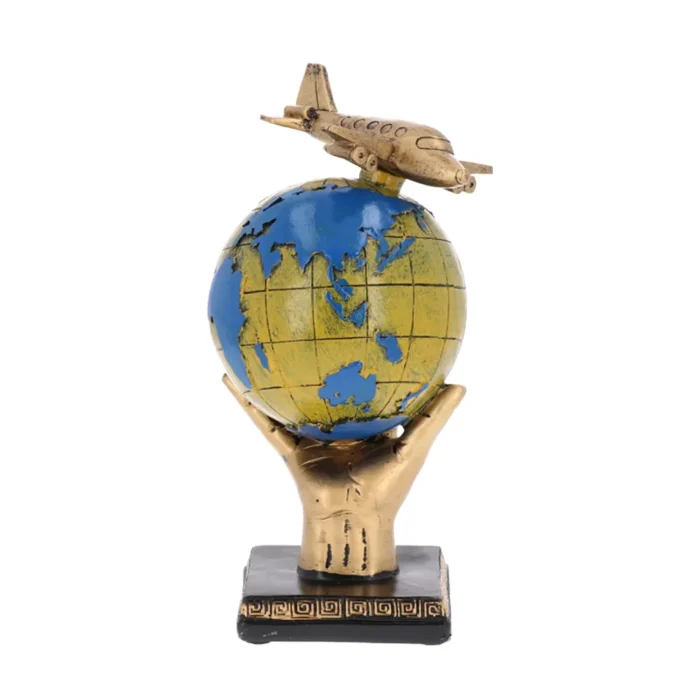 Lampara, gipsana figura, Globus i avion - Image 1
