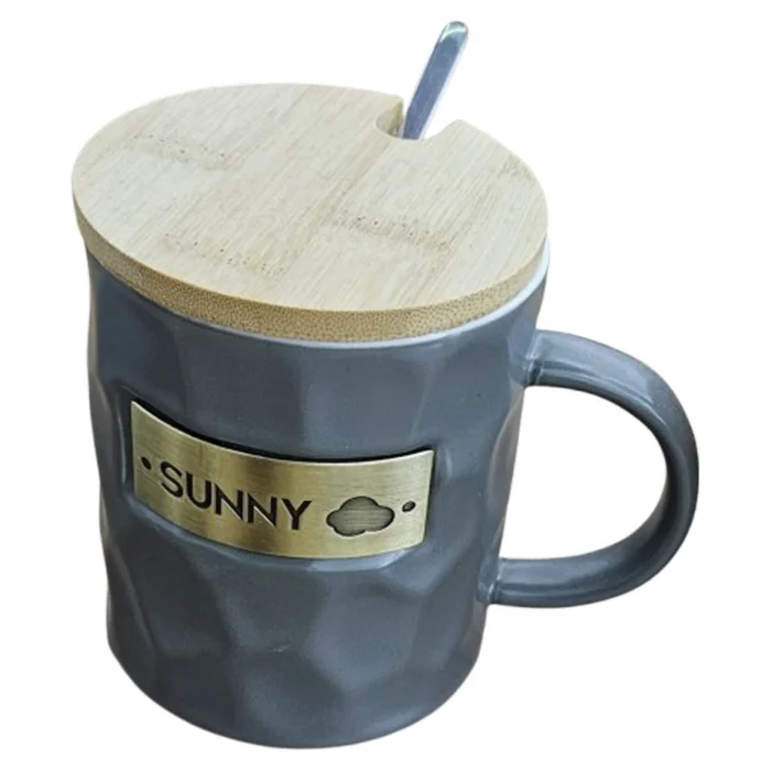 Moka, šolja sa poklopcem, keramička, sunny - Image 1