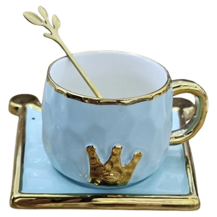 Moka set, set šolja sa tacnom, keramička, kruna - Image 1