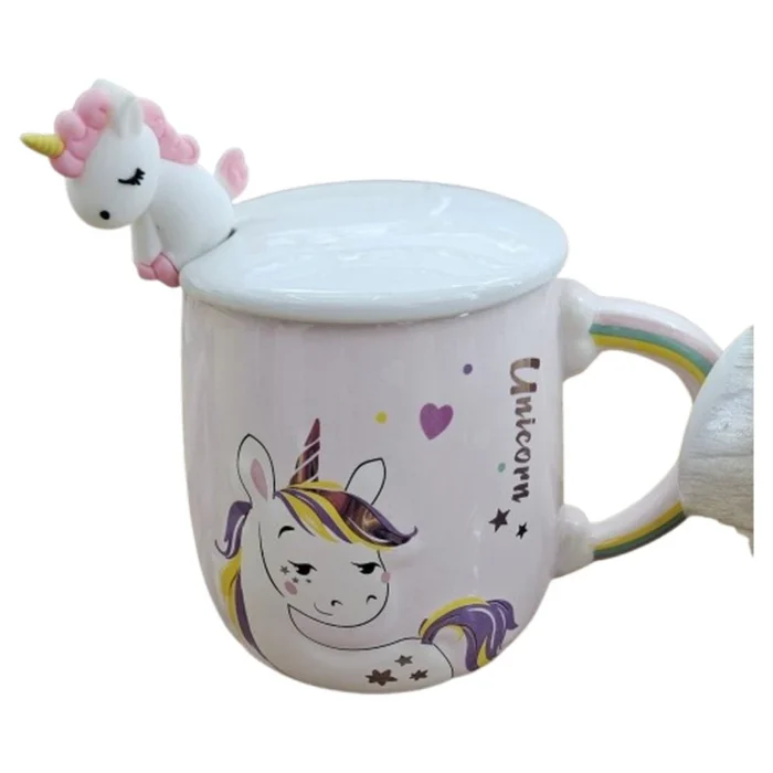 Moka kid, šolja sa poklopcem, keramička, jednorog - Image 1