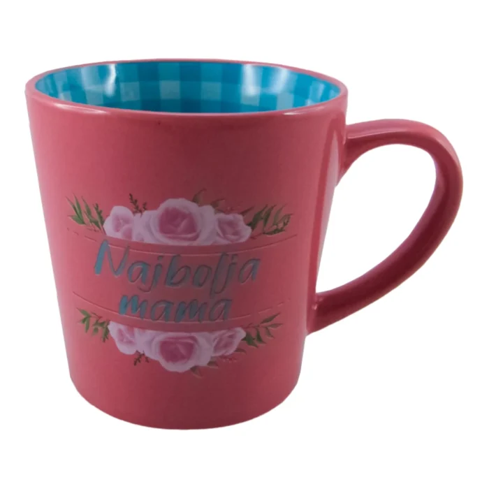 Herlig, šolja, keramička, pink, Najbolja mama - Image 1