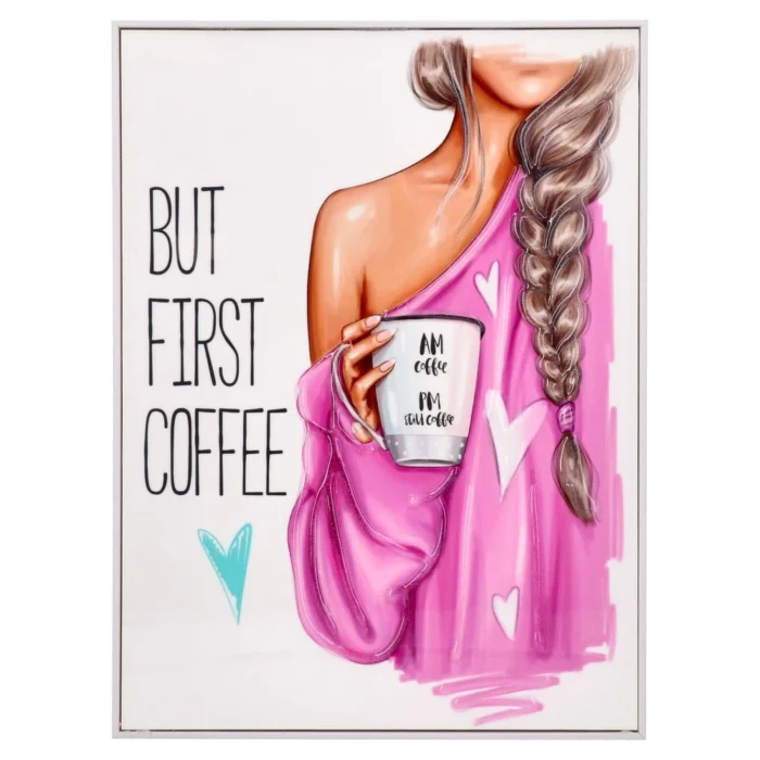 Evora, slika, first coffee, 29x39cm - Image 1