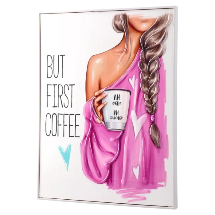 Evora, slika, first coffee, 29x39cm - Image 2