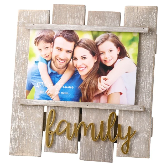 Woody, ram za fotografije, drvo, Family, 10x15cm - Image 1