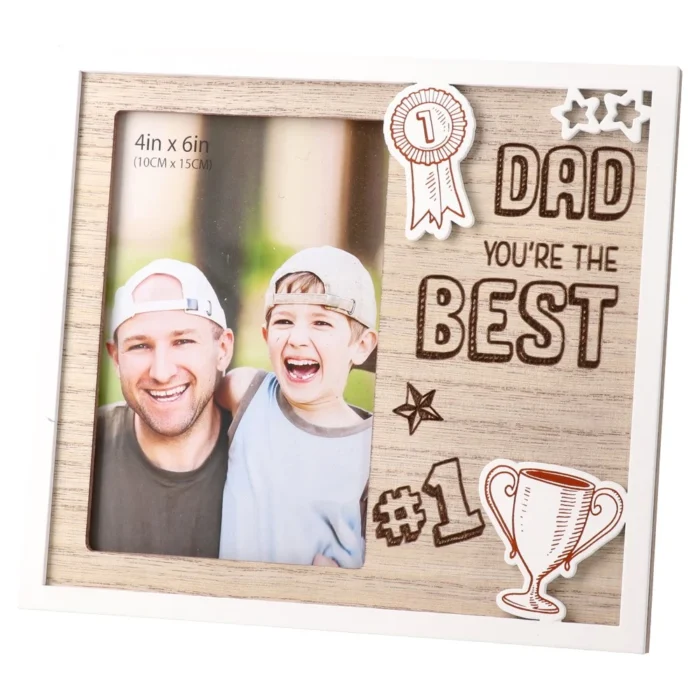 Woody, ram za fotografije, drvo, Dad you are the best, 10x15cm - Image 1